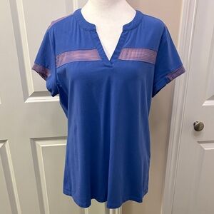 Harley-Davidson Blue Short Sleeve Top V-neck Large